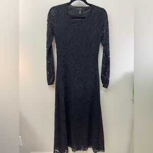 Nicole Miller Black Lace Long Dress
